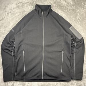 Marmot polartec activewear Jacket Mens XL Gray Full Zip Chest Pocket Hiking